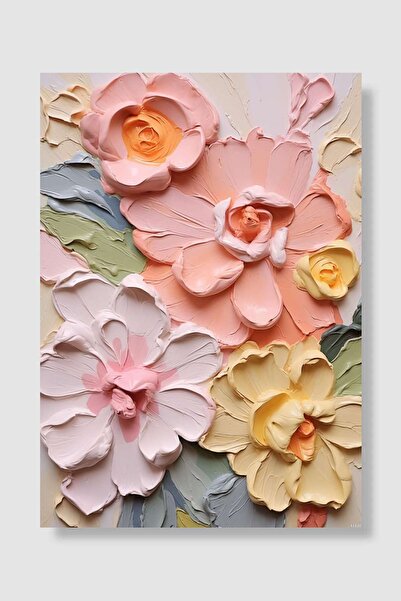 kubdekor Abstract Flowers Floral Popart Poster Dekoratif Modern Sanatsal Duva...