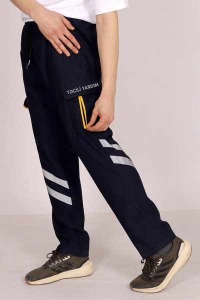 Pratik Medikal Navy Blue Lycra Taped Aid Pants Unisex