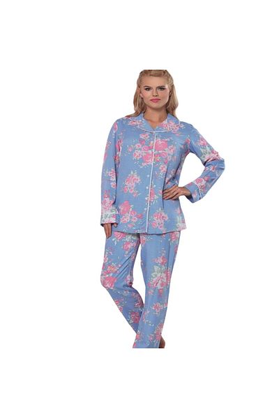 Pelin Pijama Costum de pijama cu nasturi în față-2268 Albastru