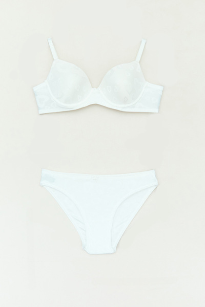 Fulla Moda Μοτίβο καρδιάς - Σετ σουτιέν χωρίς επένδυση