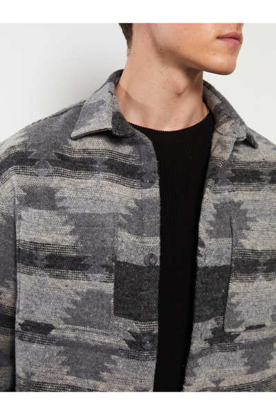 LC Waikiki Ανδρικό πουκάμισο ξυλοκόπο με άνετο μακρυμάνικο σχέδιο