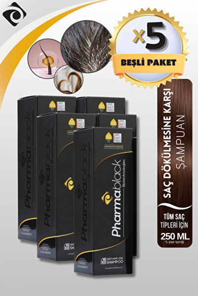 Pharmablack Saç Dökülmesine Karşı Şampuan Anagain Phtokertatin Bioitn, Zeytin Yaprağı At Kestanesi 250 ml 5adet