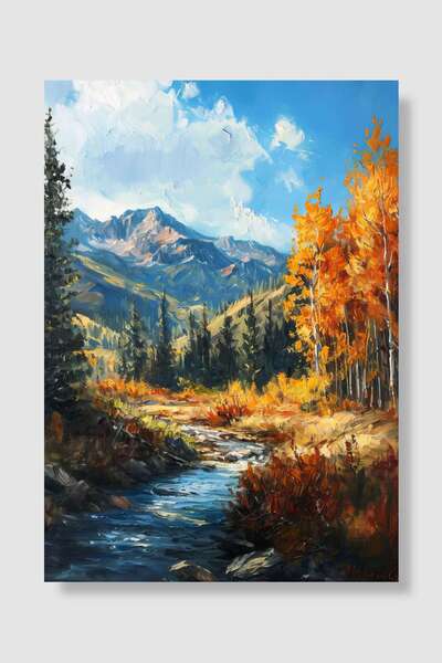 kubdekor Majestic Mountain Vista Popart Poster Dekoratif Modern Sanatsal Duva...