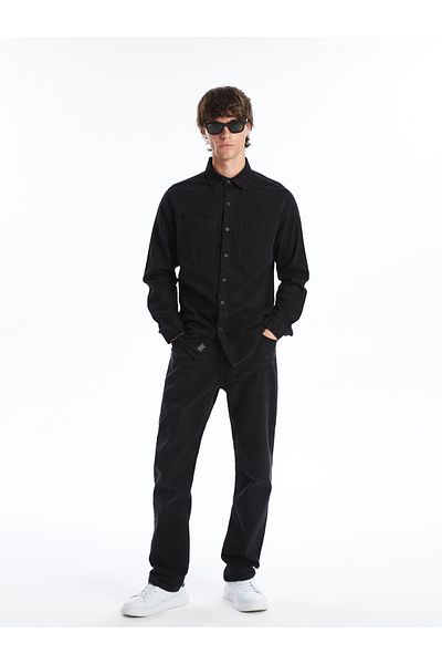 LC Waikiki Slim Fit Herren-Jeanshemd mit langen Ärmeln