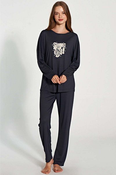 Pijadore Women's Anthracite Long Sleeve Pajama Set 1770