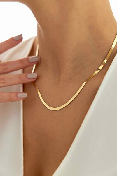 Pretty Italyan Ezme Gold Renk Çelik Kolye
