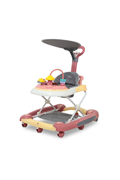 Nurtur مشاية متعددة الأغراض 2 في 1 للأطفال - وظيفة الهز - الموسيقى - 5 أوضاع لضبط الارتفاع - مظلة - وسادة - وردي