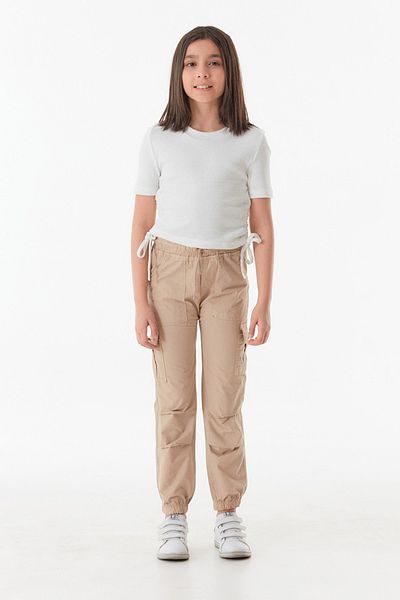 Fulla Moda Unisex Cargo Pocket Ελαστικό παντελόνι μέσης