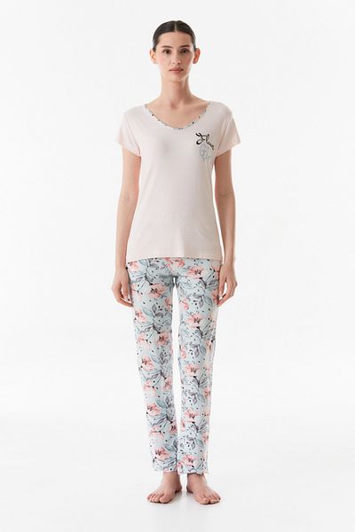 Fulla Moda V-Neck Floral Printed Pajama Set