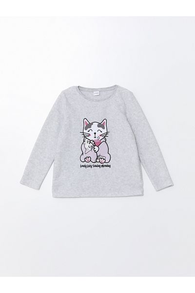 LC Waikiki Crew Neck Fleece Girl's Pajama Set