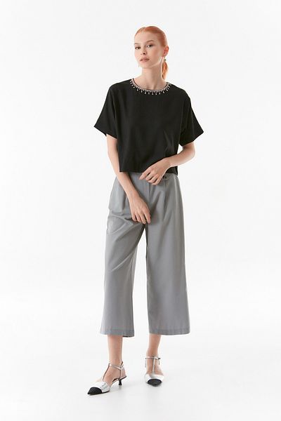 Fulla Moda Stone Detailed Collar Blouse