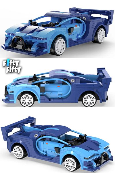 Vagonlife Cada Blue Race Car - Remote Control, 325 Piece Toy Set - C51073W