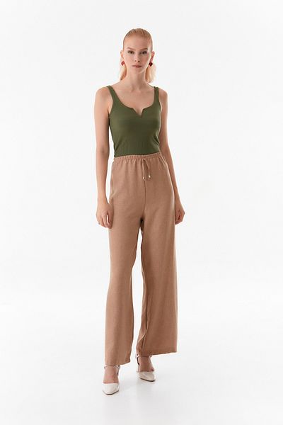 Fulla Moda Παντελόνι Palazzo Fabric - Ελαστική μέση