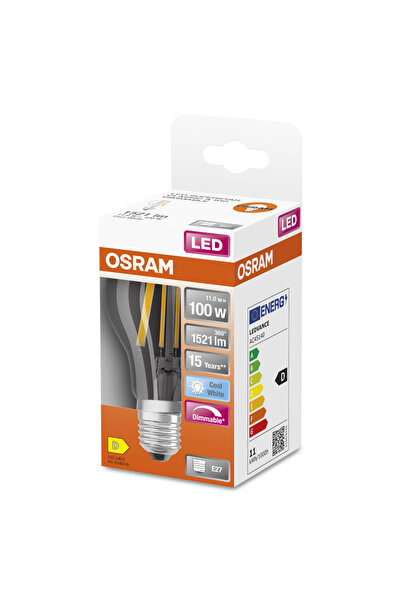 Osram Led Flament Dim 11w 4000k 1521lm E27 Duy Kırık Beyaz Işık Ampul