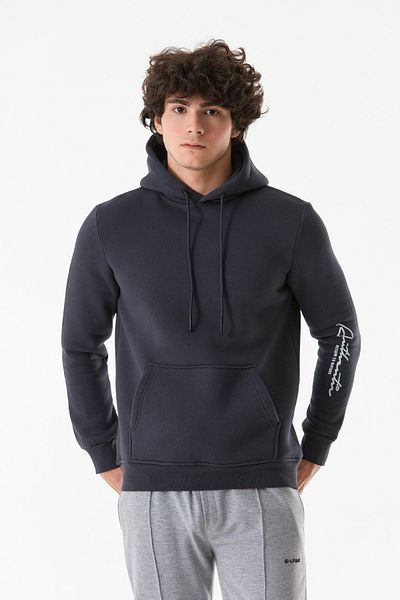 Fulla Moda Φούτερ με κουκούλα με 3 κλωστές καγκουρό
