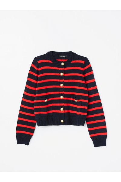 LC Waikiki Cardigan de damă cu mânecă lungă în dungi
