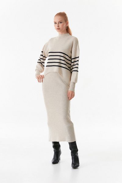 Fulla Moda Striped Basic Knitwear Set