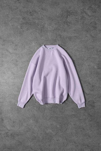 Slatra Ανδρικό φούτερ λιλά Basic Crew Neck Oversize
