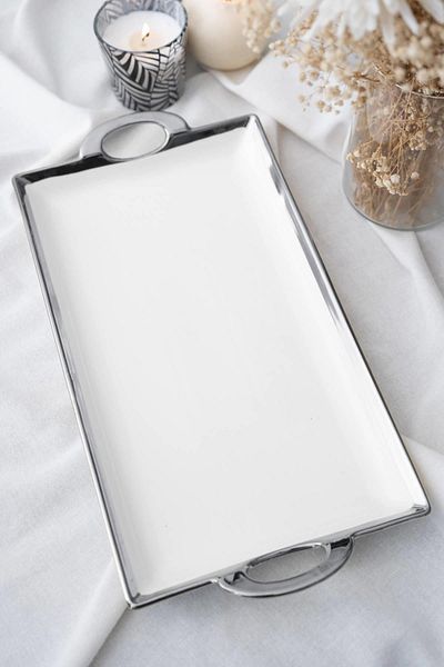 ACAR Arwen Rectangular Silver Presentation Tray - 40.5 cm