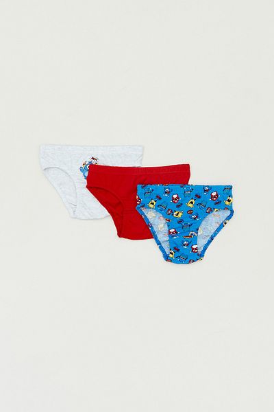 Fulla Moda Set de 3 chiloți cu imprimeu monstru pentru băiat