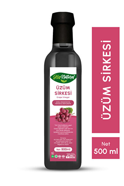 His Natural Organik Yıllanmış Üzüm Sirkesi Doğal Fermantasyon 500 ml.
