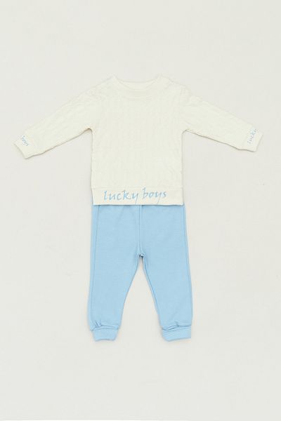 Fulla Moda Băiat - Set cu gât crew cu text imprimat