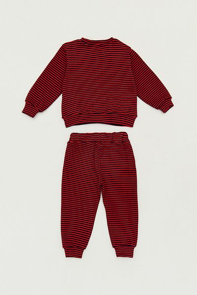 Fulla Moda Costum cu dungi pentru copii, unisex, cu gât crew