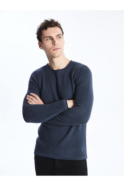 LC Waikiki Pánský pletený svetr s dlouhým rukávem Crew Neck