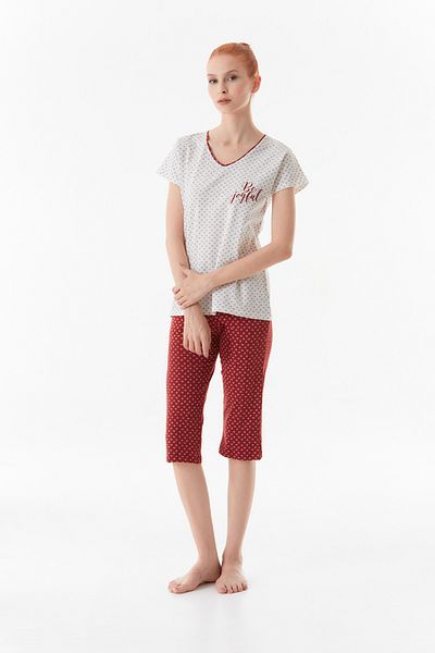 Fulla Moda Set de pijama cu inimă cu decolteu
