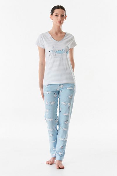 Fulla Moda Set de pijamale cu model de lebădă