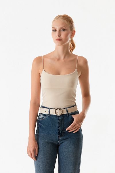 Fulla Moda Колан от изкуствена кожа - осмоъгълна катарама