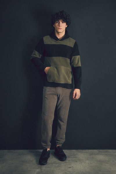 Fulla Moda Φούτερ Color Block Fleece με κουκούλα και τσέπη καγκουρό