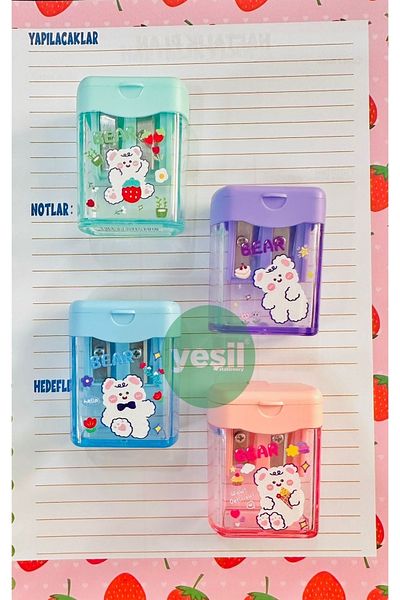 YEŞİLDESİGN 1 Cute Teddy Bear Mini Pencil Sharpener