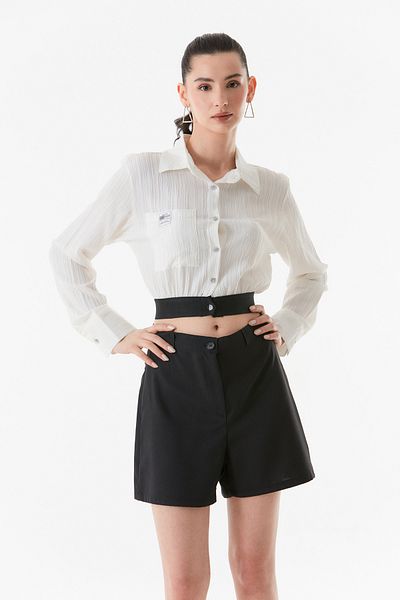 Fulla Moda قميص بجيب واحد وخصر مطاطي