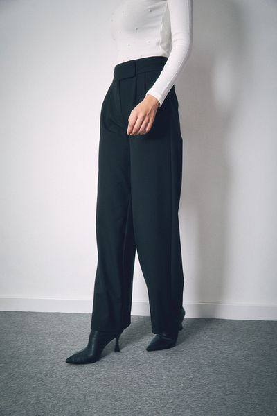 Fulla Moda Pantaloni cu fermoar din material Palazzo