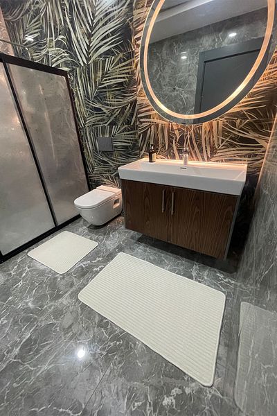 tropikal home 2 BUCĂȚI SOFT TOUCH CREAM MATĂ DE BAIE MOALE