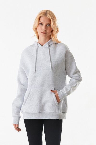 Fulla Moda Hooded Basic Kangaroo Pocket Sweatshirt