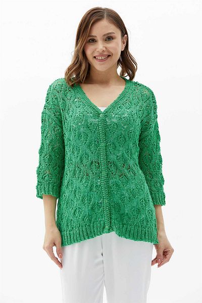 Two Mail Green V-Neck Cardigan