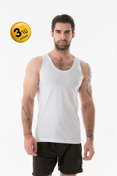 Fulla Moda Βασικό εσώρουχο U-Neck σετ 3 τεμαχίων