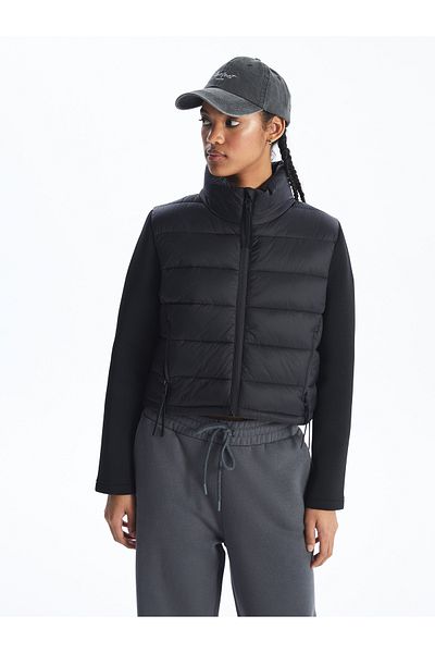 LC Waikiki Women's Stand Collar Plain Puffer Jacket