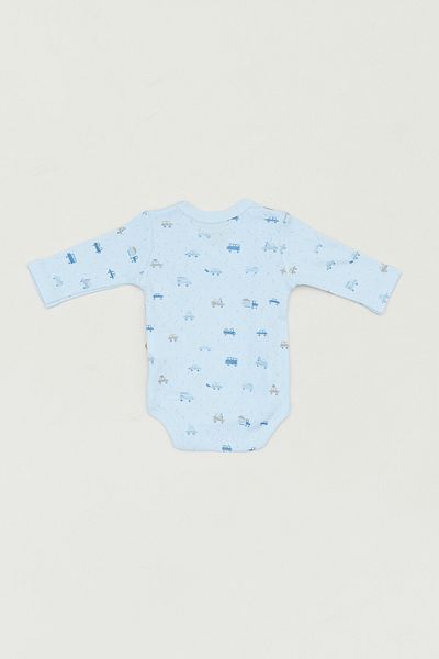 Fulla Moda Boy's Bodysuit - Double Breasted Collar and Printed Design