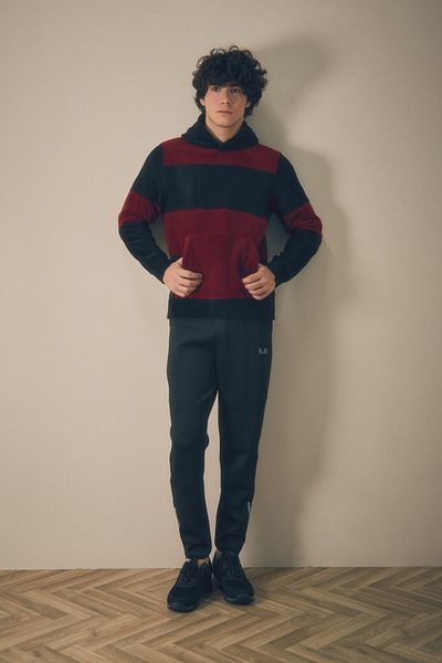 Fulla Moda Φούτερ Color Block Fleece με κουκούλα και τσέπη καγκουρό