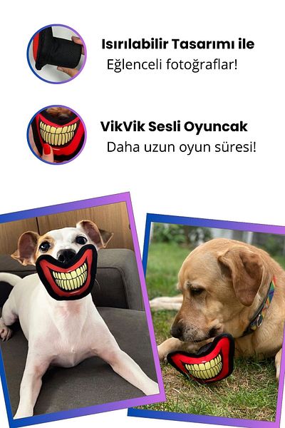 Havhav Halloween Themed Plush Joker Mouth Dog Toy Biting Dog Accessory