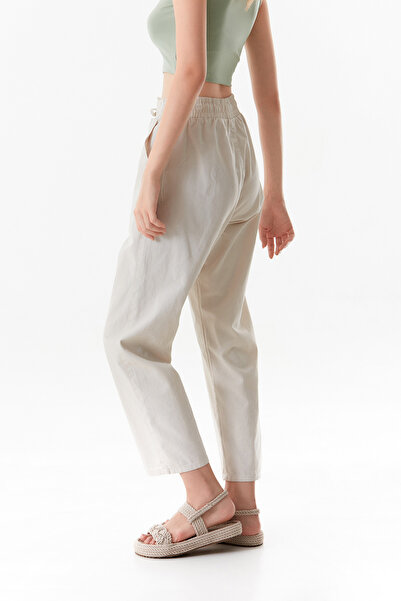 Fulla Moda Gabardine Trousers - Elastic Waist Design