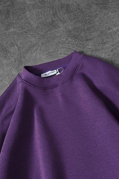 Slatra Ανδρικό φούτερ μωβ Basic Crew Neck Oversize