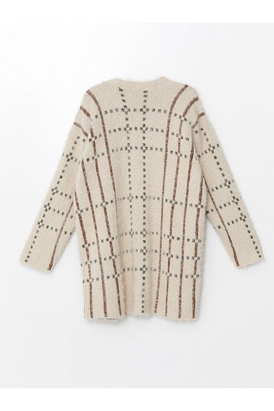 LC Waikiki Cardigan de damă cu mânecă lungă cu model cu guler șal