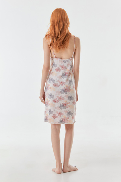 Fulla Moda Νυχτικό με λουλούδια με σχοινί