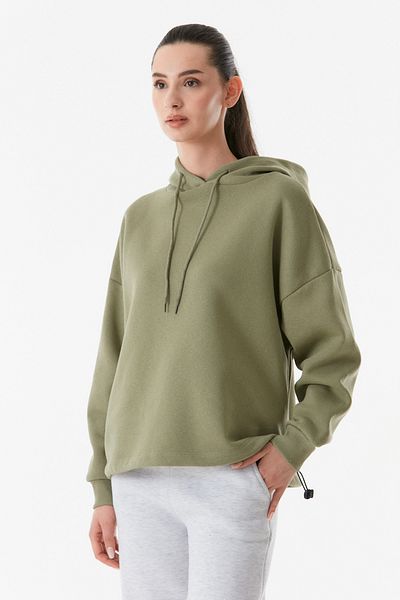 Fulla Moda Hooded Basic Waist Strap Sweatshirt