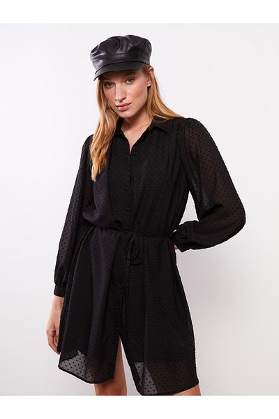 LC Waikiki Rochie cămașă cu mânecă lungă pentru femei cu model