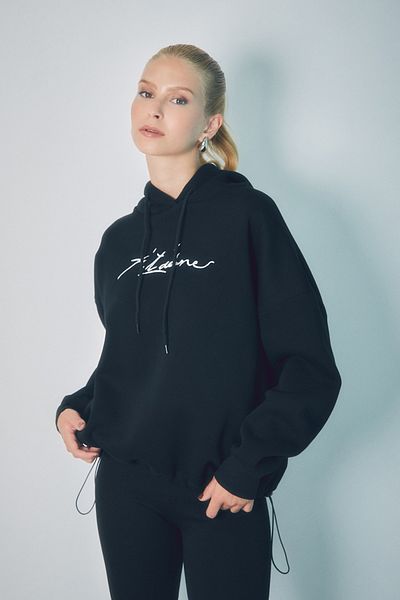 Fulla Moda Летен суичър с бродирана качулка - Еластична талия